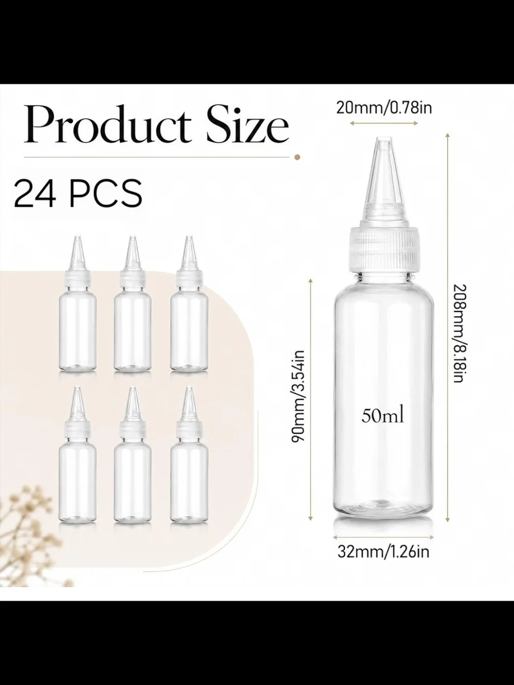 Clear 50ml Squeeze Bottles for Crafts & Parties - Pack of 24